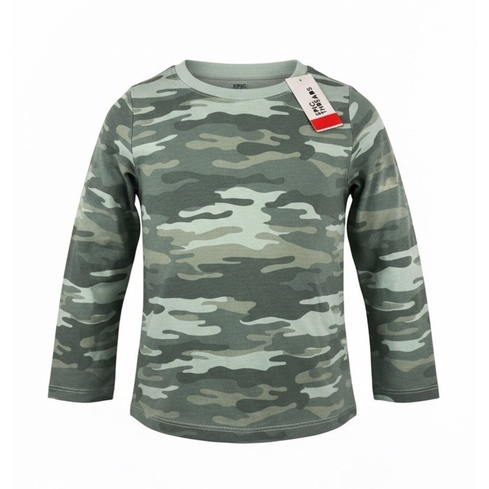 Epic Threads Kids Boys Camo Long Sleeve T Shirt, Green,โ Size 6, NWT